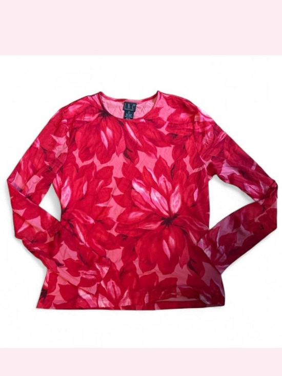 INC International Concepts Tops - Y2K floral mesh top